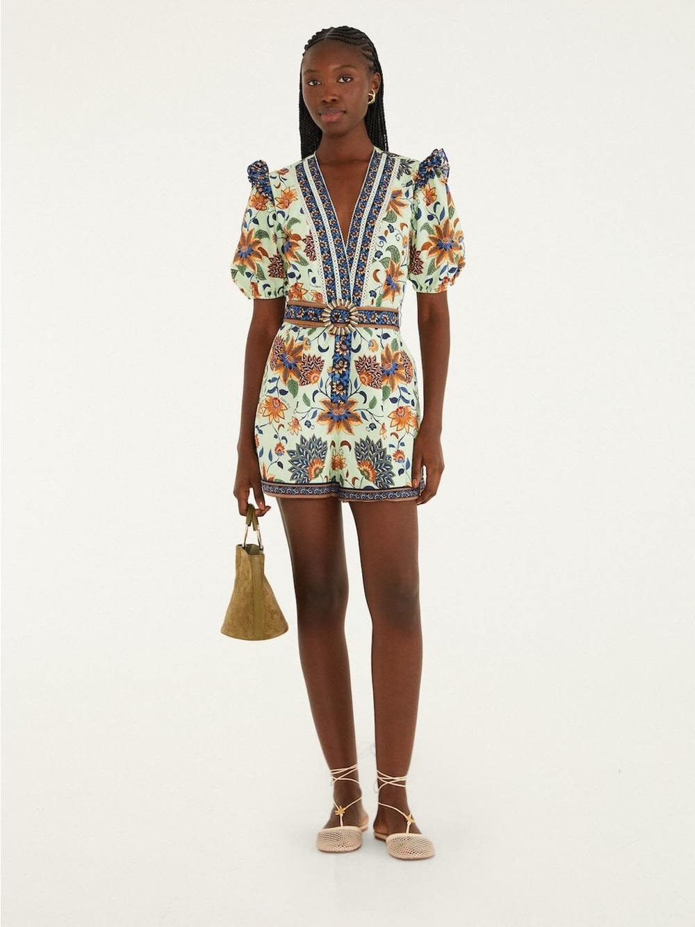 Farm Rio Floral Delhi Tapestry Romper (XL)